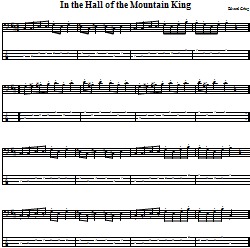 In the Hall of the Mountain King Bass Guitar Tab