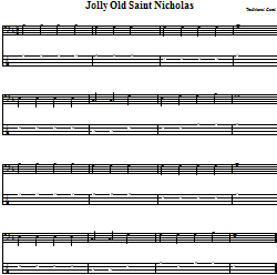 Jolly Old Saint Nicholas Bass Guitar Tab