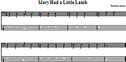 Mary Had a Little Lamb Bass Guitar Tab