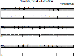 Twinkle, Twinkle, Little Star Bass Guitar Tab